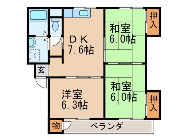 上の原ハイツの物件間取画像